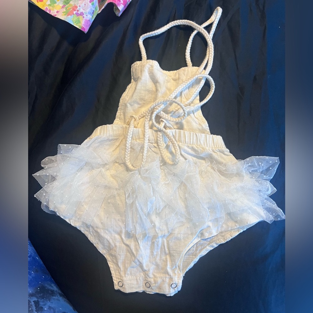 Boutique linen lace  ruffle bubble - Picture 2 of 3